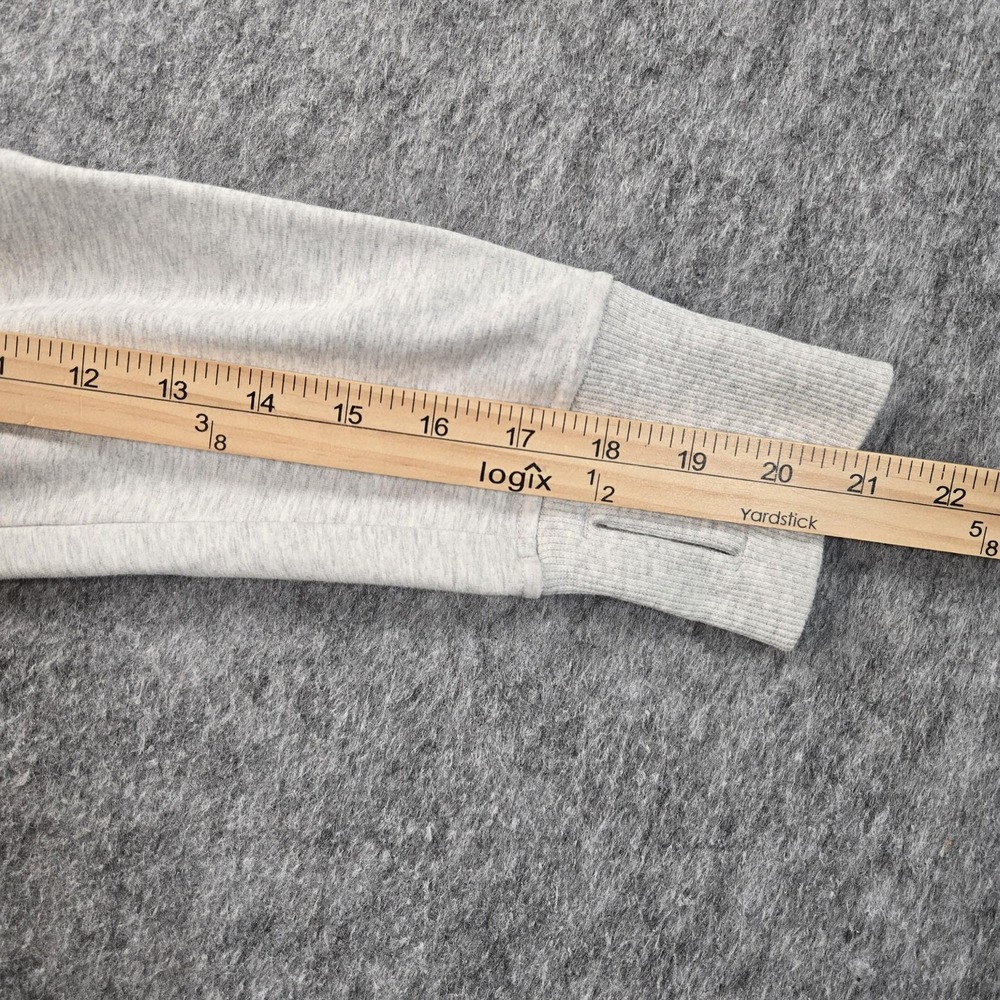 Lululemon Hoodie Womens Medium Gray Thumbhole Fleece Pullover Sweatshirt Pockets - Picture 5 of 7